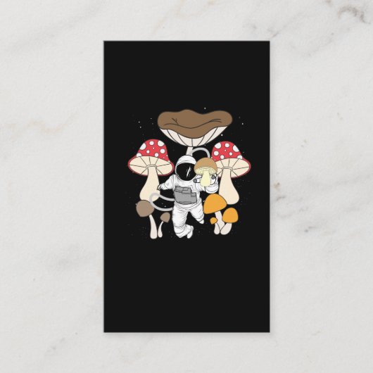 Ruimteastronaut Psychedelische paddenstoelen Visitekaartje (Voorkant)