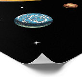 Ruimteastronaut Riding Donut Poster (Hoek)