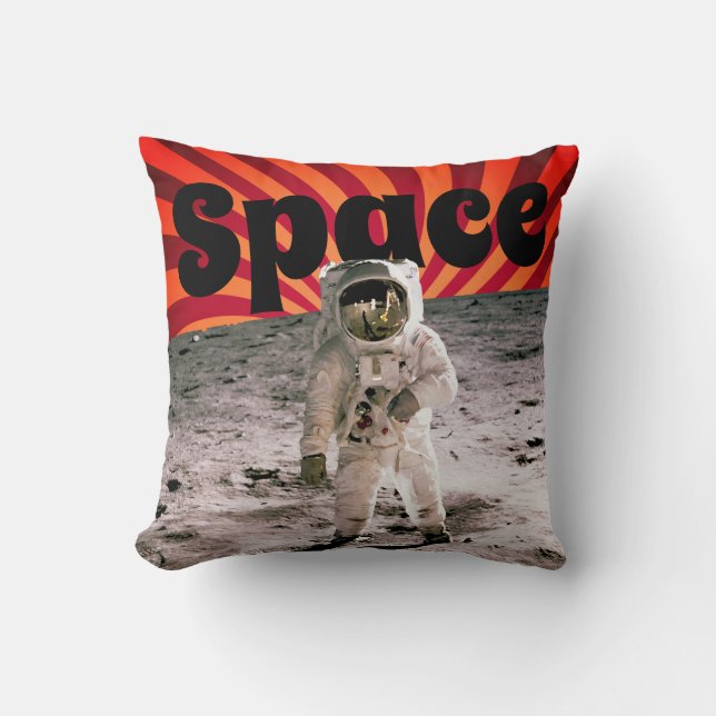 Ruimteastronaut spiraal  apollo 11 missie kussen (Voorkant)