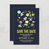 Ruimteastronauten & raketten bewaren de datum save the date (Voorkant / Achterkant)