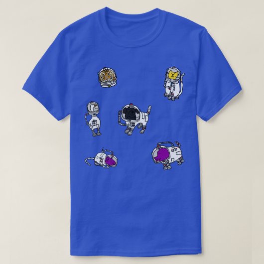 Ruimteastronautendieren T-shirt (Design voorkant)