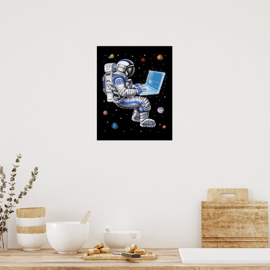 Ruimteastronautenprogrammeur Poster (Keuken)