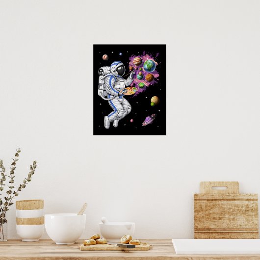 Ruimteastronautenschilder Poster (Keuken)
