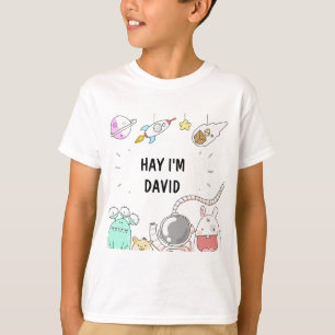 ruimteastronouts illustratie kinder t-shirt