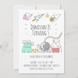 ruimteastronouts illustratie verjaardagskaart invi kaart