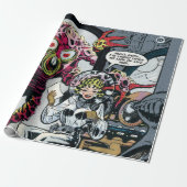 Ruimteavonturen #12 Funny 50s Retro Sci Fi Comic Cadeaupapier (Uitgerold)