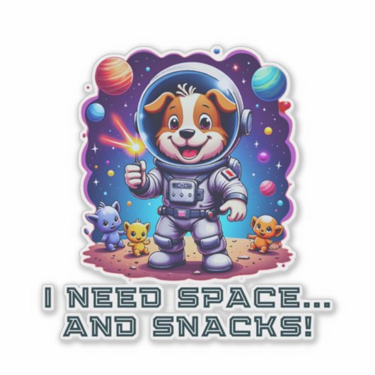Ruimteavonturier Poochie Sticker (Voorkant)