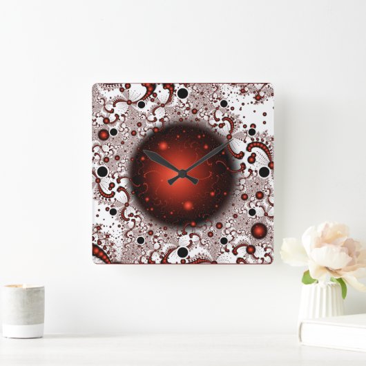 Ruimteavontuur Fantasy Fractal Art Vierkante Klok (Huis)