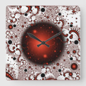 Ruimteavontuur Fantasy Fractal Art Vierkante Klok (Voorkant)