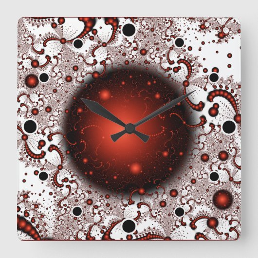 Ruimteavontuur Fantasy Fractal Art Vierkante Klok (Voorkant)