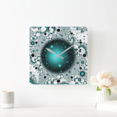 Ruimteavontuur Fantasy Fractal Art Vierkante Klok (Huis)