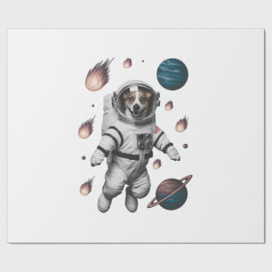 Ruimteavontuur Met Een Hond Astronaut Cadeaupapier