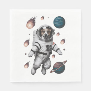 Ruimteavontuur met een hondenastronaut servet