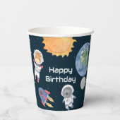 Ruimteavontuur: Planeten en dieren Astronauten Papieren Bekers (Achterkant)