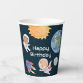Ruimteavontuur: Planeten en dieren Astronauten Papieren Bekers (Voorkant)