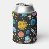 Ruimteavontuur: planeten, rakettenpatroon. blikjeskoeler (Blikje Achterkant)