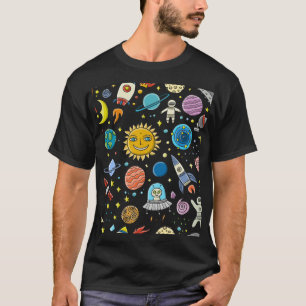 Ruimteavontuur: planeten, rakettenpatroon. t-shirt