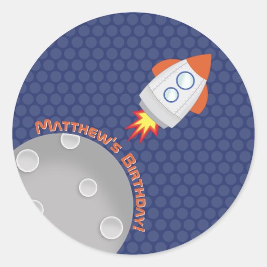 Ruimteavontuur Ronde Sticker (Voorkant)