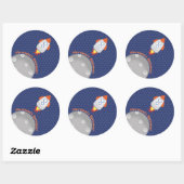 Ruimteavontuur Ronde Sticker (Vel)