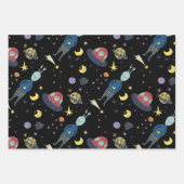 Ruimteavontuur Verhandelde papierbladen Inpakpapier Vel (Voorkant 3)