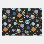 Ruimteavontuur Verhandelde papierbladen Inpakpapier Vel (Voorkant 2)