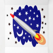 Ruimteavontuur verjaardagsuitnodiging - Cosmic Par Drieluik Uitnodiging (Binnenkant midden)