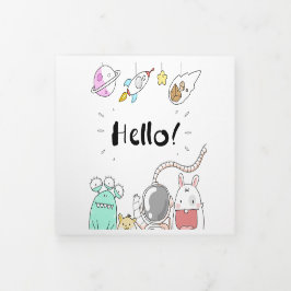 Ruimteavontuur Verjaardagsuitnodiging - Flat Kaart