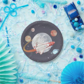 Ruimteavontuurlijk jongetje papieren bordje (Feest)