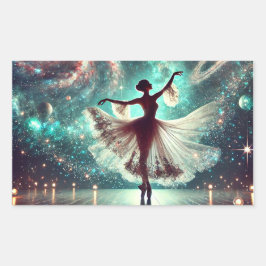 Ruimteballerina Rechthoekige Sticker