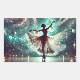 Ruimteballerina Rechthoekige Sticker