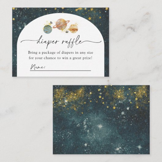 Ruimtebesparende kaart | Ruimtevaart-Baby shower (Voorkant / Achterkant)