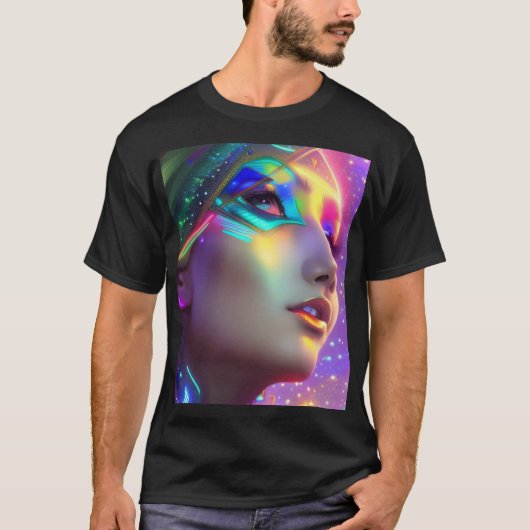 Ruimtebesparende, prachtige T-shirt met kleur (Voorkant)