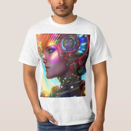 Ruimtebesparende, prachtige T-shirt met kleur (Voorkant)