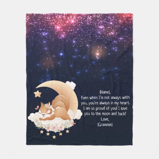 Ruimtebesparende whimsical Squirrel - Aangepaste b Fleece Deken (Voorkant)