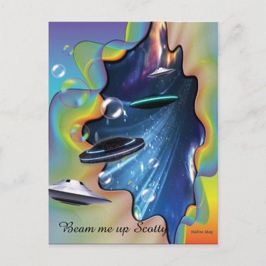 Ruimtebezoekers Briefkaart (Voorkant)