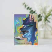 Ruimtebezoekers Briefkaart (Staand voorkant)