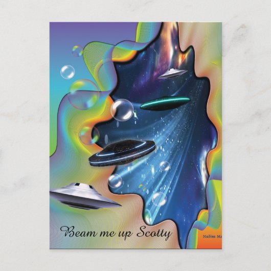 Ruimtebezoekers Briefkaart (Voorkant)