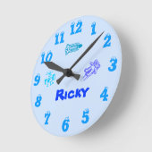 Ruimteblauwe wandklok (Hoek)