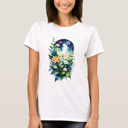 Ruimtebloemen T-shirt (Voorkant)