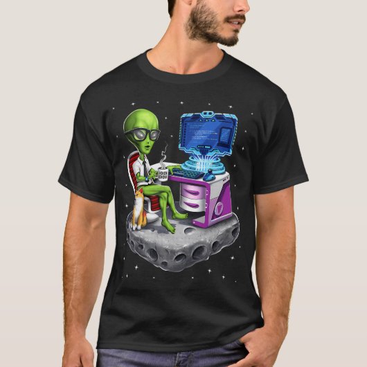 Ruimtebuitenaardse programmeur t-shirt (Voorkant)
