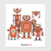 Ruimtebuitenaardse robots vinyl sticker (Vel)