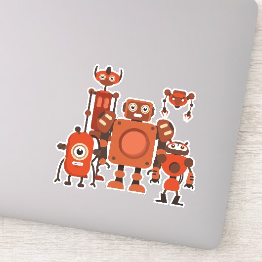 Ruimtebuitenaardse robots vinyl sticker (Detail)