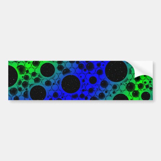 Ruimtebundelspillen - blauw/groen bumpersticker (Voorkant)