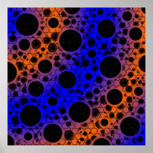 Ruimtebundelspillen - blauw/Oranje Poster