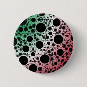Ruimtebundelspillen - groen/wit/rood ronde button 5,7 cm