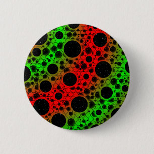 Ruimtebundelspillen - rood/groen ronde button 5,7 cm