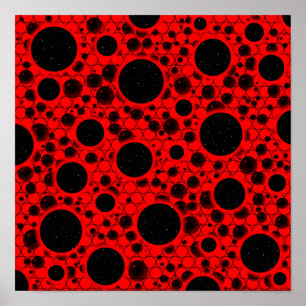 Ruimtebundelspillen - rood poster