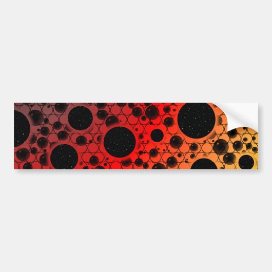 Ruimtebundelspillen - zwart/rood/goud bumpersticker (Voorkant)