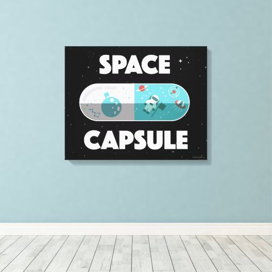 Ruimtecapsule Canvas Afdruk (Insitu (Houten vloer))