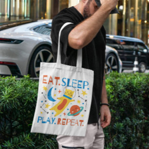 Ruimtecat afspelen tote bag